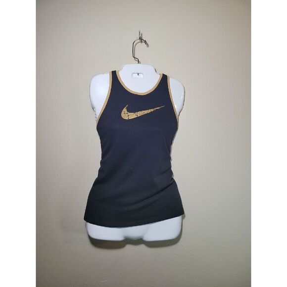 Nike Tank Top Gold Swoosh Size S - Picture 1 of 5